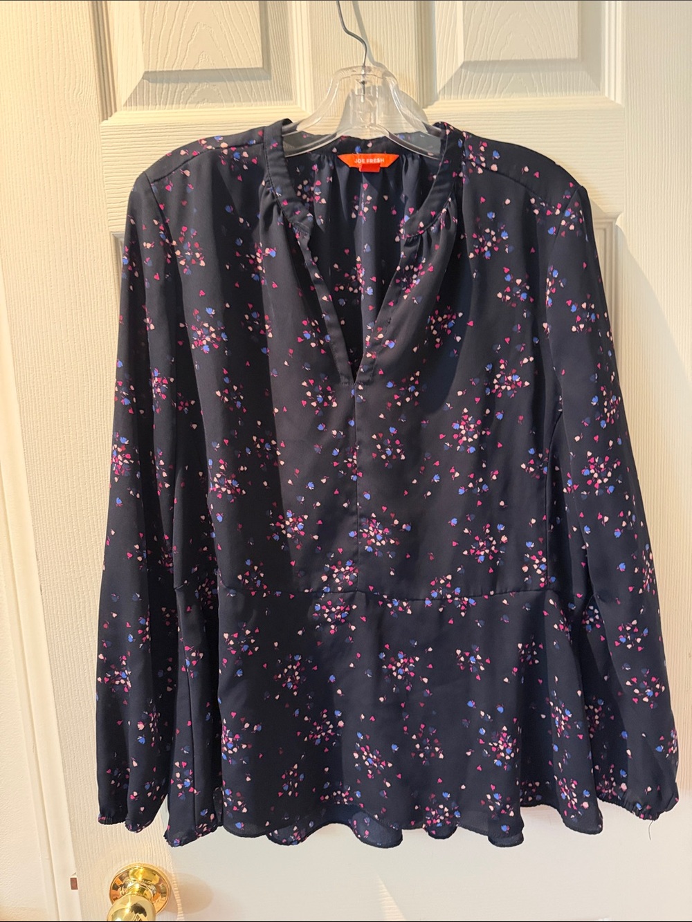 173 - Joe fresh Navy Floral Long-Sleeve Shirt